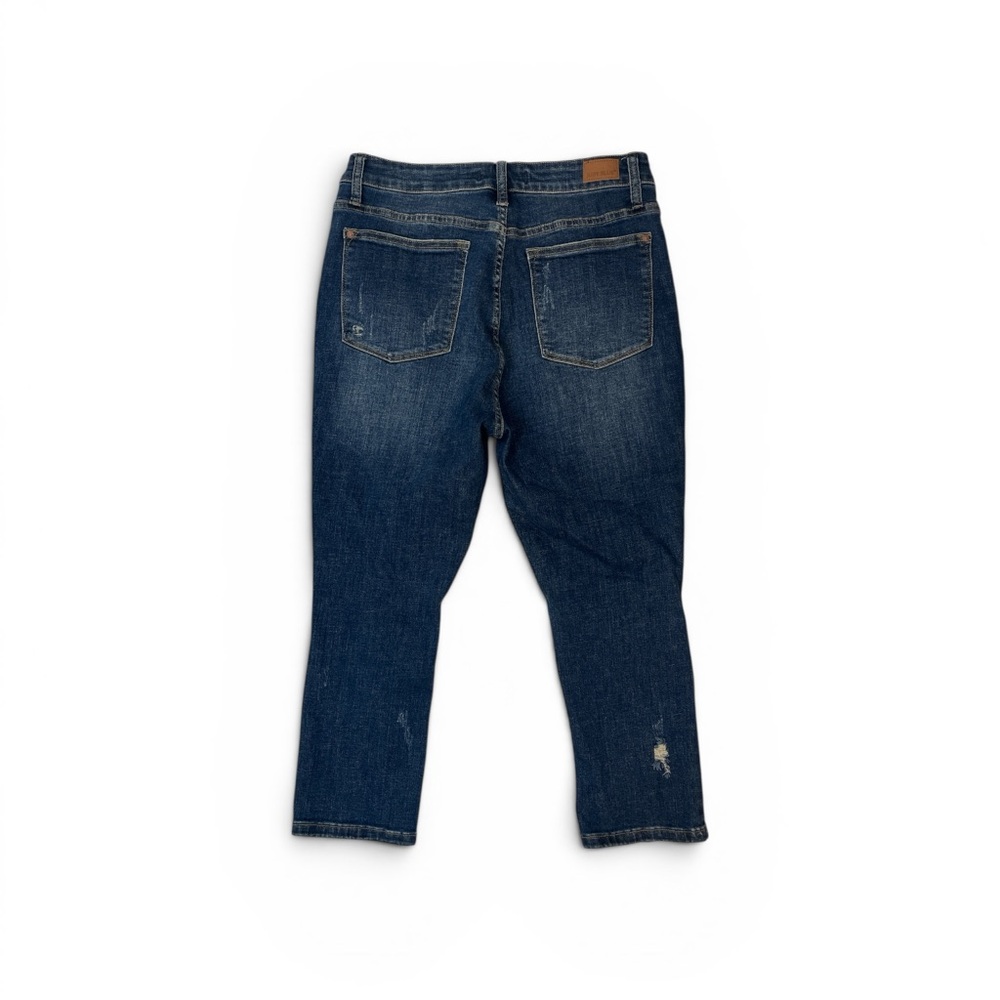 Judy Blue Capri Jeans Distressed Stretch Denim Size 11/30 Mid Rise - Picture 2 of 5
